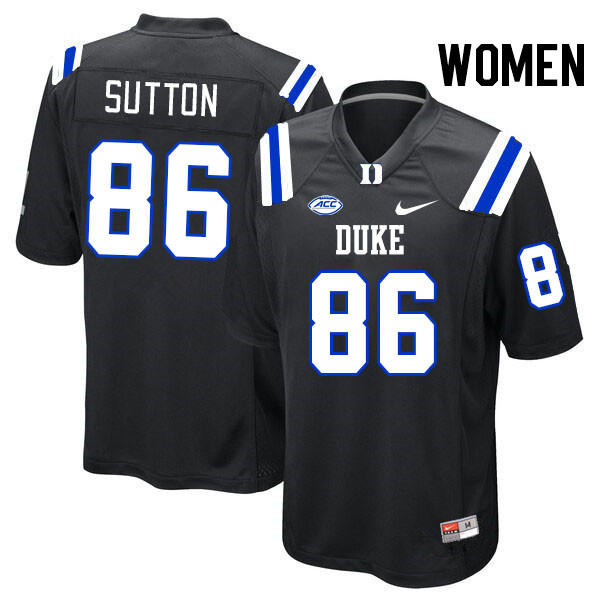 Women #86 Hayes Sutton Duke Blue Devils College Football Jerseys Stitched Sale-Black - Click Image to Close